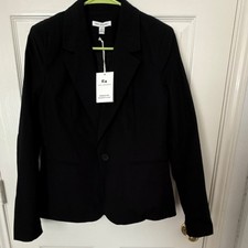 Free Assembly Black Notch Lapel Blazer Jacket Women s S 4-6 Lined