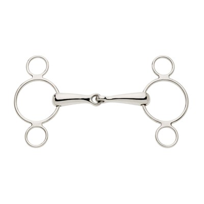 Mors de bâillon en acier inoxydable à 3 anneaux pour cheval