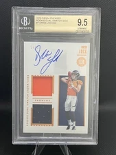 #7 Drew Lock Rookie Card RC Auto Dual Swatch Sigs /50  BGS 9.5 Seattle Seahawks