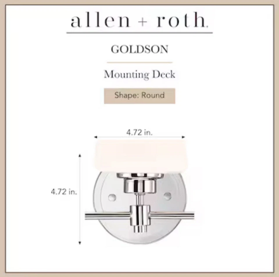 allen+roth Goldson 22.5” 3-Light Polished Nickel Transitional Vanity light 1599L - Image 2 of 4