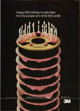 3M Scotch Vintage Print Ad 1981 Video Tape 25th Birthday Cake