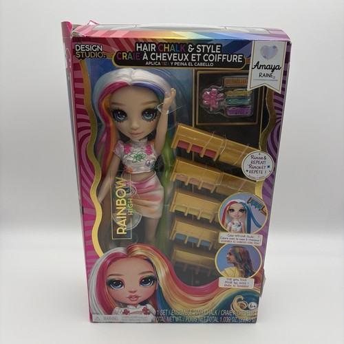 Rainbow High Hair Chalk & Style Doll Amaya Rainbow Doll Washable Hair Open Box