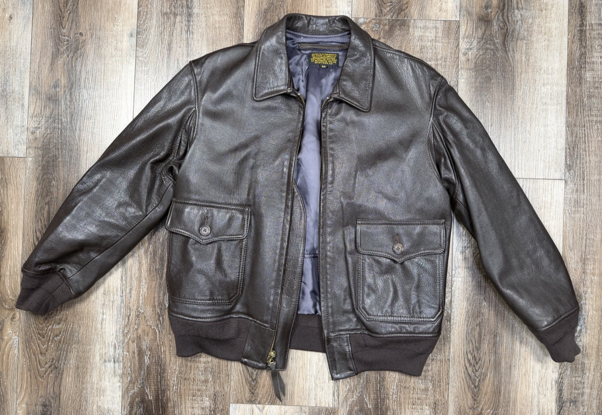 Vintage G1 Naval Flight jacket Size 44 Goat Skin Leather US