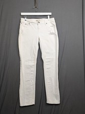 Zco Women's Jeans Size 13 White Denim Embroidered Studded  Pockets