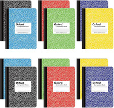 Oxford Composition Notebooks, Wide Ruled Paper, 9-3/4" X 7-1/2", Assorted Marble