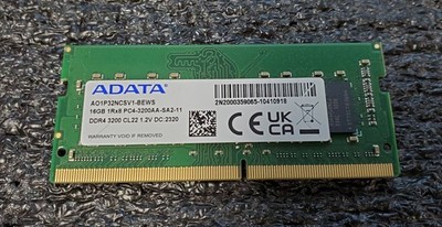 16GB ADATA PC4-3200AA DDR4 Laptop SODIMM AO1P32NCSV1-BEWS