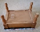 Vintage 80's Floral Jacquard Tapestry Storage Footstool, Sewing or Knitting — photo 10