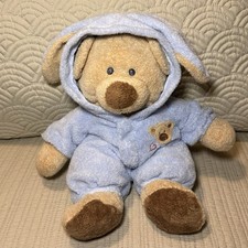 2005 TY Pluffies Love To Baby Teddy Bear Blue PJ's 12 Plush Stuffed Animal VTG