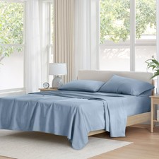 Comfort Spaces 100 Cotton Sheet Set Breathable, Lightweight, Soft with 12" E...