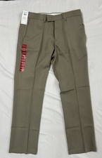 Kenneth Cole Reaction Mens Slim Fit Performance Dress Pants Tan 34x30 MSRP 95