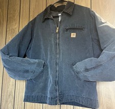 Vtg 90s Carhartt J97 Black Detroit Jacket Size XL Tall Blanket Lined