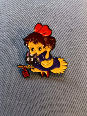 Kiki Hexe Jiji Katze Ghibli Metall Emaille Pin Anstecker Japanisch Manga Anime Retro
