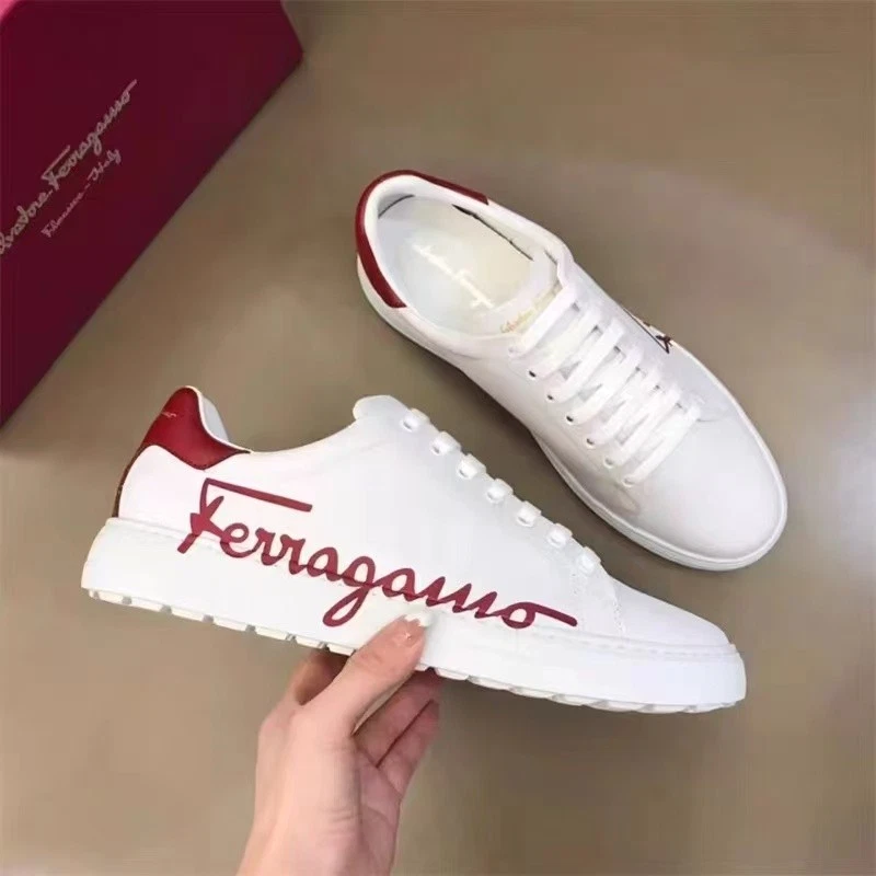 Salvatore Ferragamo Hombre Rojo y Blanco Informal Zapatos de Tabla 1 Foto 4 de 4