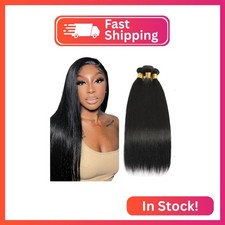  1B Bundles Human Hair Natural Black Straight Bundles 14 16 18 Inch Unprocessed