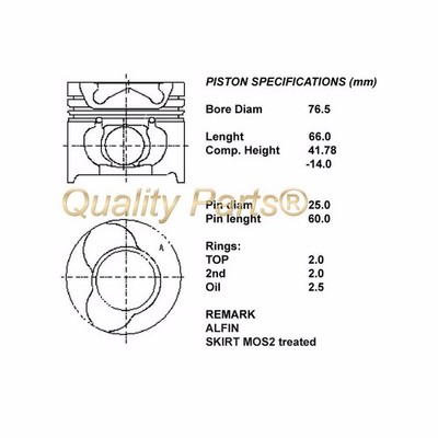 100-13097 IAP QUALITY PARTS COMPLETE ENGINE PISTON SERIES 050-Upgrade 050