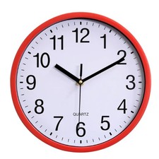 Wall Clock 24cm 30cm with Large Numbers Quartz Black White Red Kitchen Office