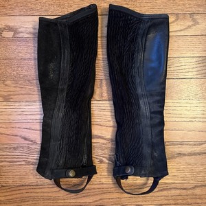 Tredstep Ireland Black Suede Half Chaps- C15/L17 38/44 Equestrian Horseback Ride