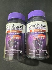 Sambucol Black Elder Berry With Vitamin C Zinc Gummies 30 CT  s Exp. 6/27 Lotof2