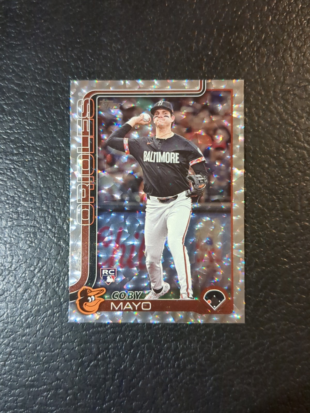 2025 Topps Coby Mayo Baltimore Orioles Mayo RC Rookie Diamante Foil Parallel #20