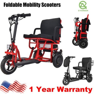 3-Wheel Foldable Mobility Scooter for Seniors 300lb 700W Dual Motor 15Mph 