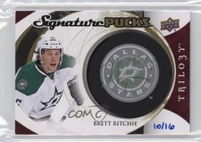 2015-16 Trilogy Signature Pucks Retro Logos 10/16 Brett Ritchie #SP-BR Auto 0n64