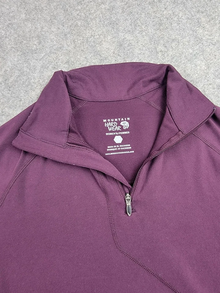 Pullover Mountain Hardwear para mujer pequeño púrpura media cremallera manga larga agujeros para los pulgares Foto 2 de 4