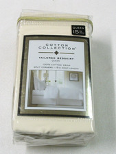 Cotton Collection Split Corners Tailored Bedskirt Ivory 15  Drop New In Pkg