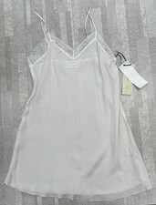 New 4 Love And Liberty Johnny Was Short Silk Slip Lace Trim In Antique Size: M