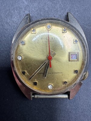 Vintage Woldman Calendar Men\'s Watch Swiss Made Diamond Accent Gold Tone Woldman Wristwatches | eBay main image 3