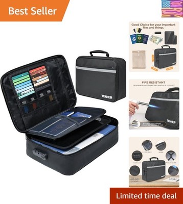 Document Bag Lock Fireproof Water-Resistant File Storage .