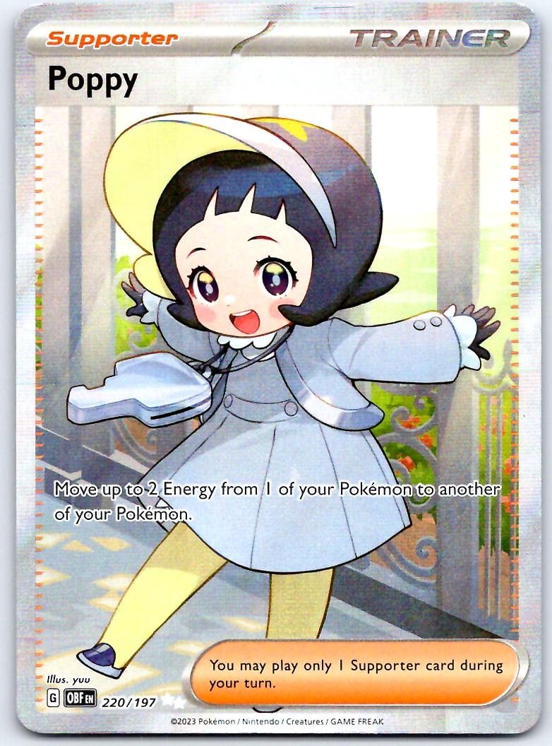 Poppy 220/197 Ultra Rare Obsidian Flames Pokemon Holo NM/M
