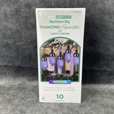 Gemmy Northern Sky Diamond Sparkle Multicolor LED String Light 10 x C9 - 10.5 Ft