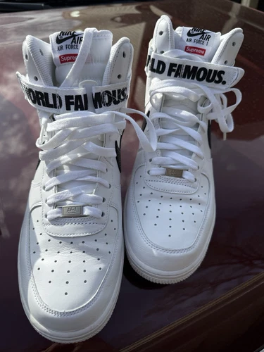 Nike Air Force 1 High Supreme taille 11 homme blanc noir mondialement célèbre 698696 100