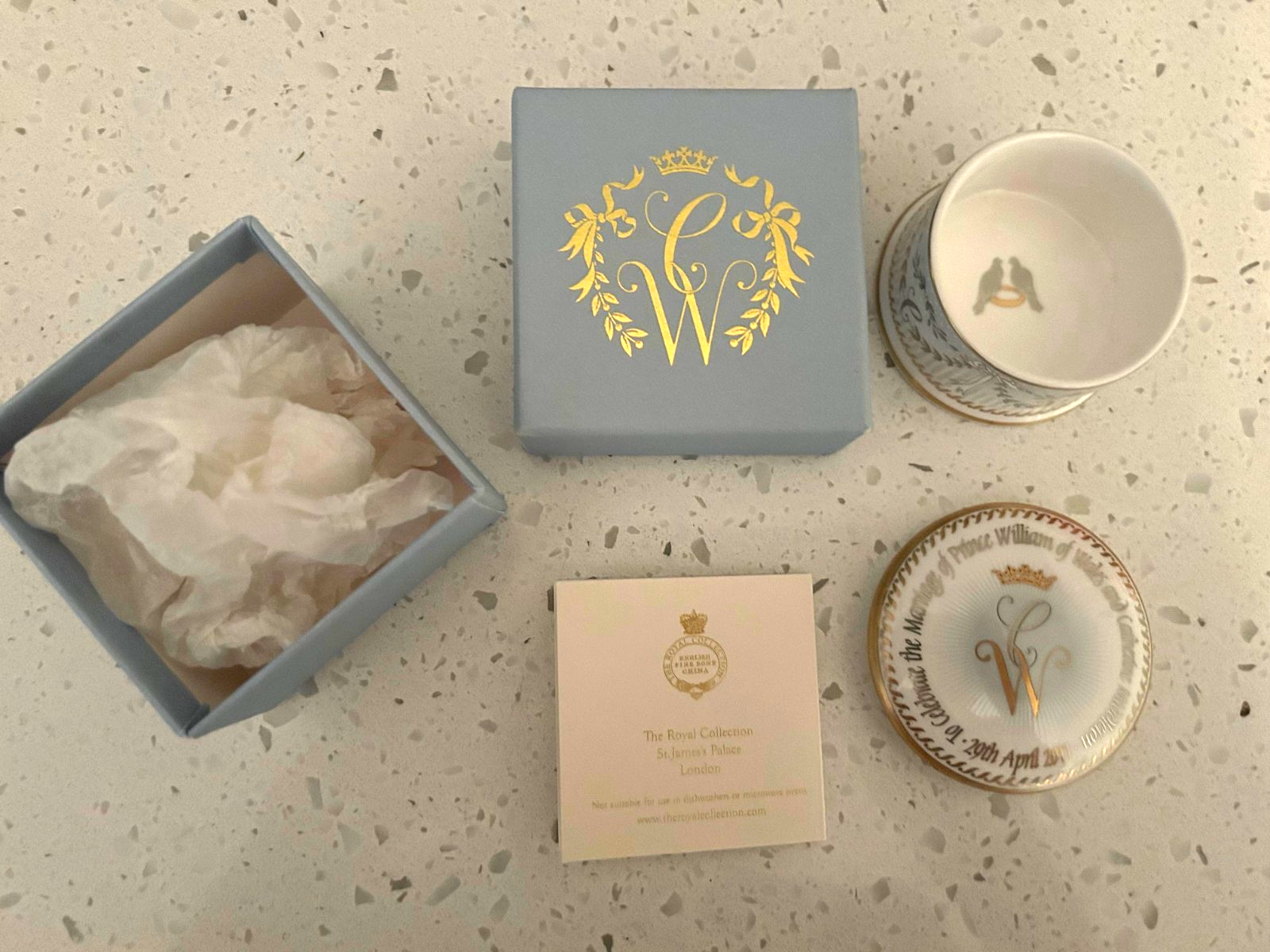 Royal Collection Bone China-Trinket Box Celebrating Marriage of William & Kate