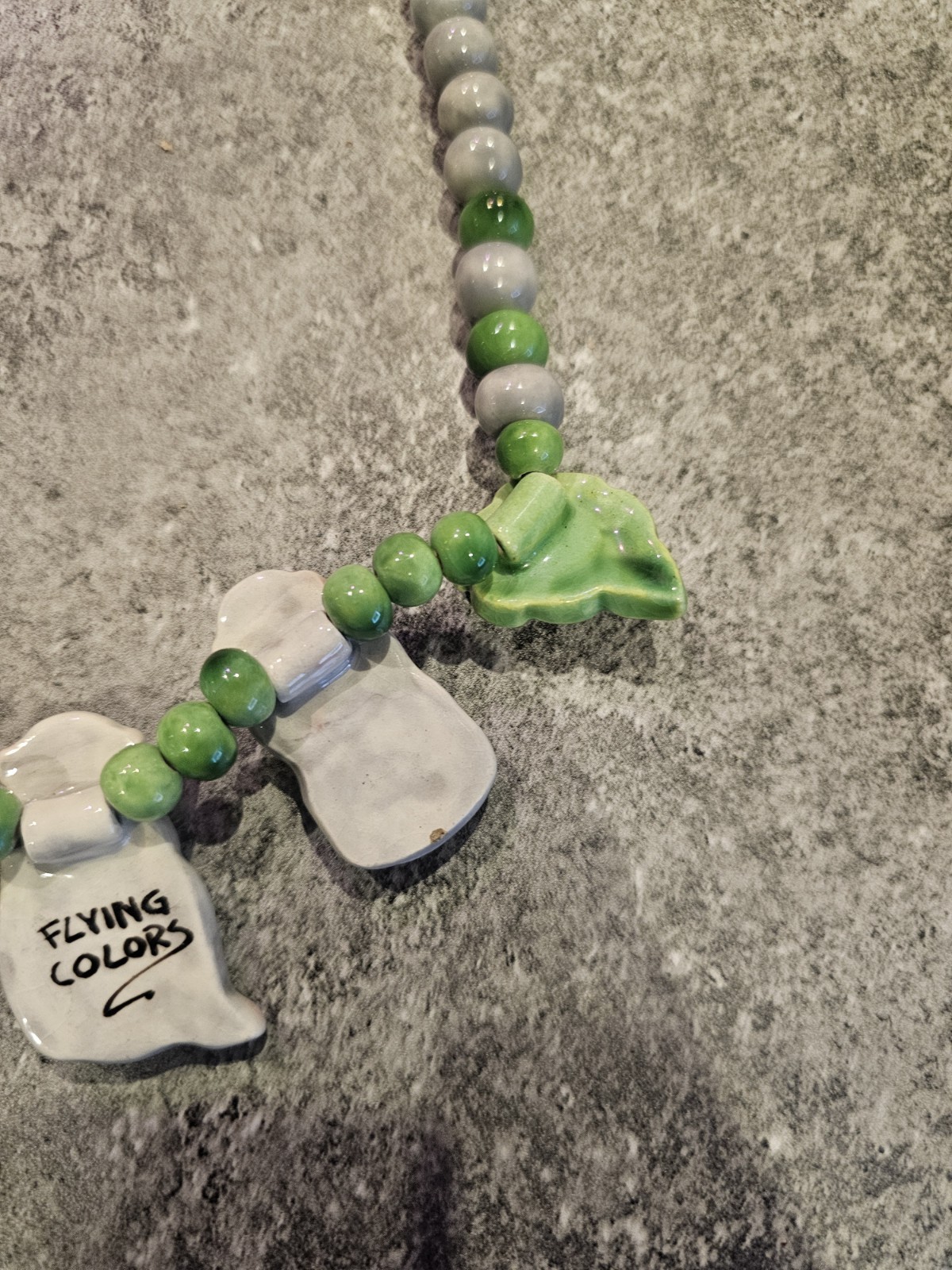 VTG Flying Colors Signed Ceramic Monkey Palm Leaf… - image 9