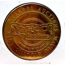 Vintage Yahoo Auctions Magic Bidding Coin Token Tech Memorabilia Bronze Tone