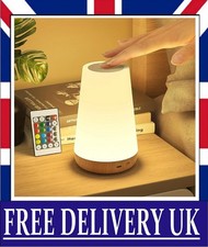 LED Night Light Colour Changing USB Rechargeable Touch Bedside Lamp with Timer