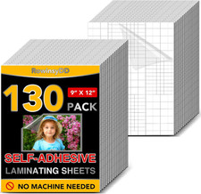 130 PCS Self-Adhesive Laminating Sheets, 9 X 12 Inches Clear Laminating Sheets N
