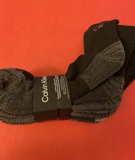 NEW MENS  CALVIN KLEIN 6 Pack Black High Quarter Socks / Size 7-12