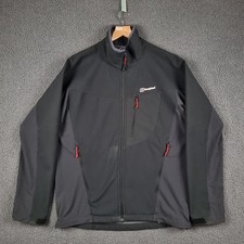 BERGHAUS Jacket Mens XL Black Ghlas Softshell Fleece Full Zip Windbreaker