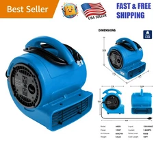 Lightweight 1/5hp Air Mover Fan - 800 CFM, Quiet Operation, 10ft Power Cord