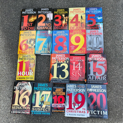 19 James Patterson Numbered Titles #1-#20, 17 Hardcover 2 Paperback Missing #12