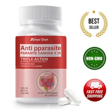 Candida Cleanse Yeast Infection Support and Detox with Herbs Enzymes 60 Capsules