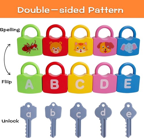 Educational Alphabet Combination Lock Set - 26 Fun Keys for Language Development - Picture 8 of 9