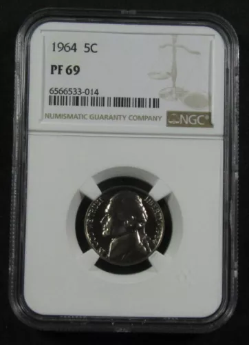 1964 5c NGC PF69. Very pretty proof Jefferson nickel. (824245)