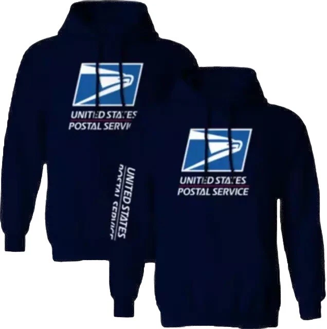 Sublimation Printed Mens Postal Service Blue Navy Hoodie