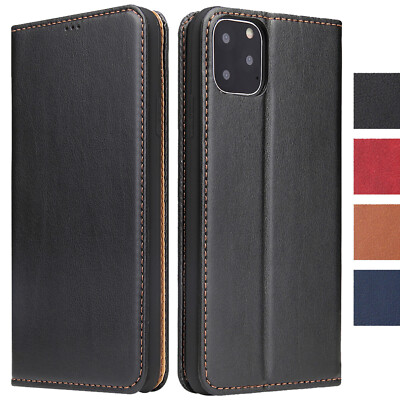 iPhone 11/Pro/Max Hülle Echt Leder Handytasche Wallet Handyhülle Schutzhülle