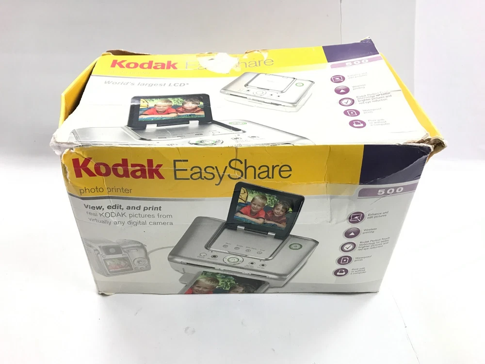 Kodak Easyshare Photo Printer 500, CD Software, Photo Paper, Tray. Untested.