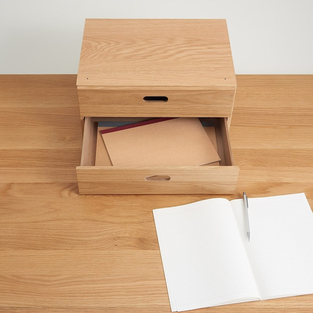 Muji Stucking chest oak half drawer 2-drawers W37 x D28 x