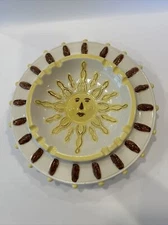 Vintage large ceramic decorative Ashtray Sun Celestial Retro 70’s Decor